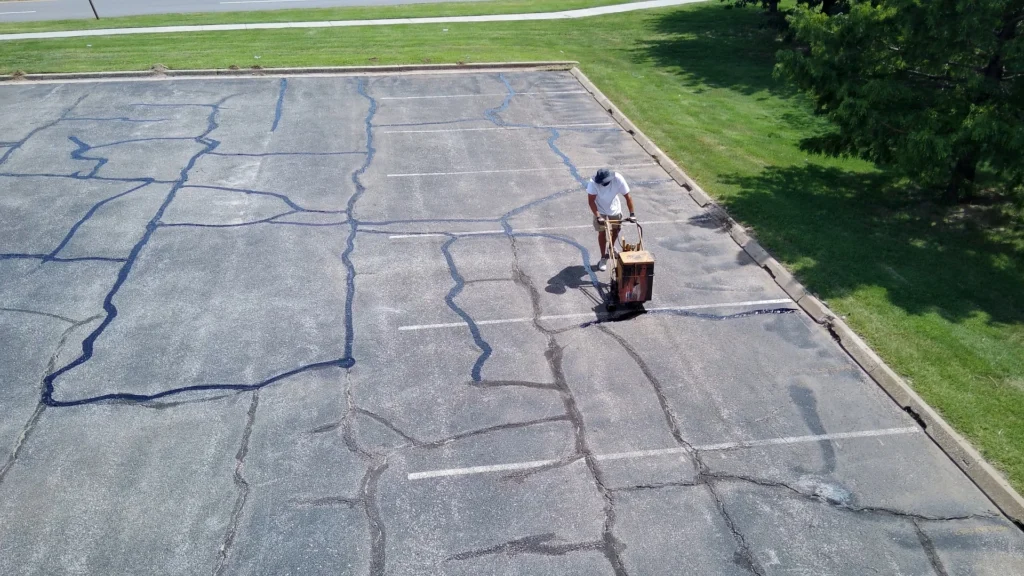 Cracksealing in progress